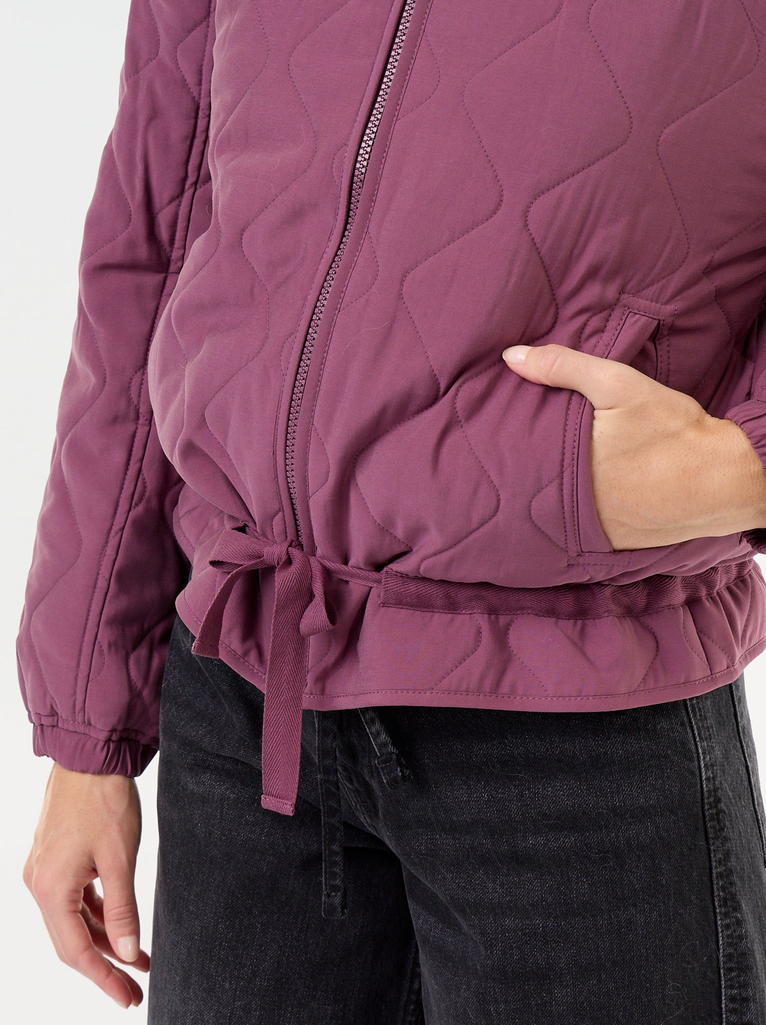 Veste matelassée resserable à la taille - Violet