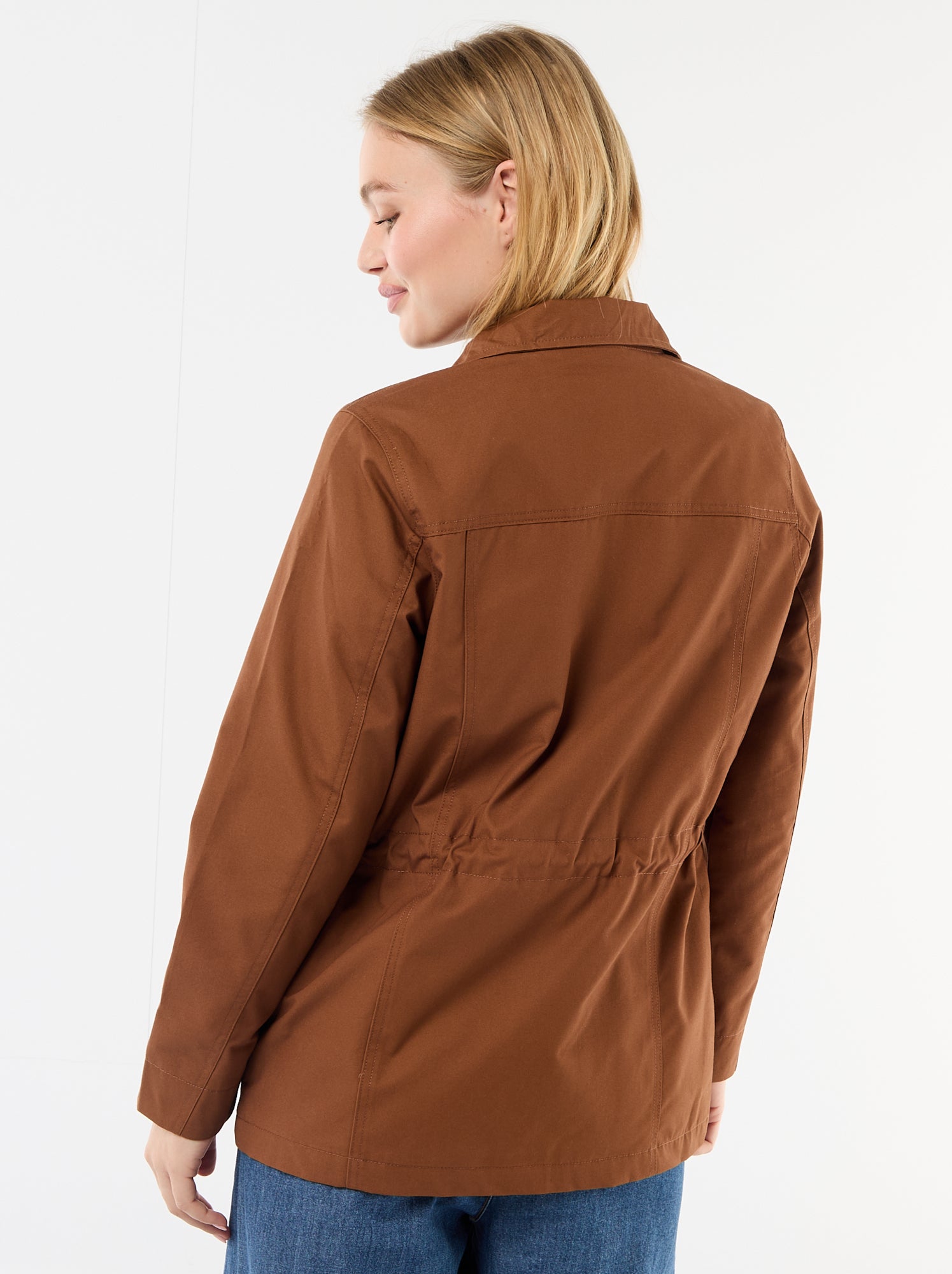 Veste saharienne à pressions devant - Marron