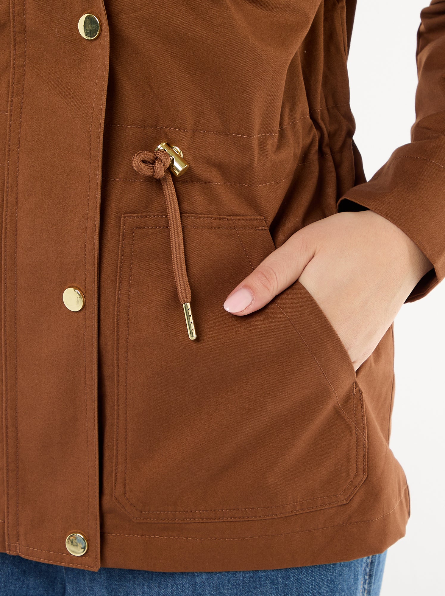 Veste saharienne à pressions devant - Marron