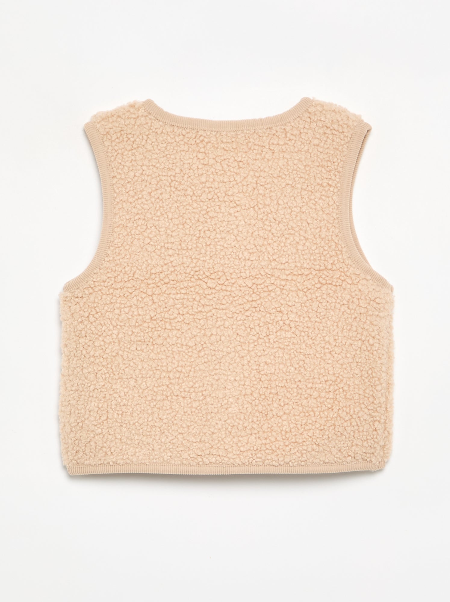 Veste sans manches effet moutonné - Beige