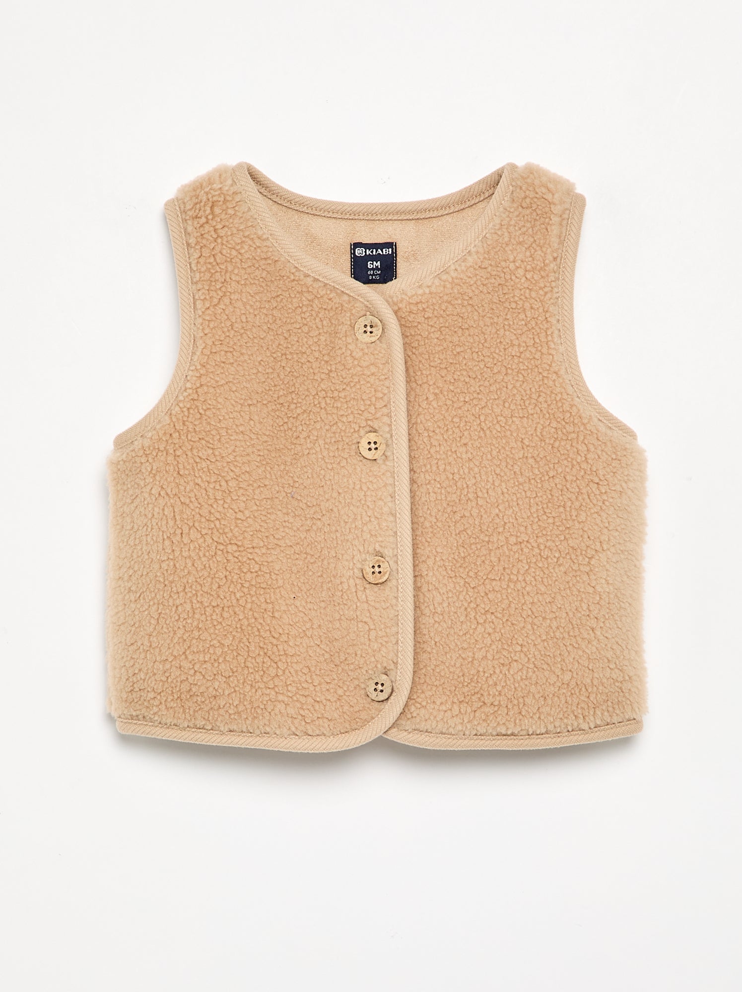 Veste sans manches effet moutonné - Beige (GFM27_1)