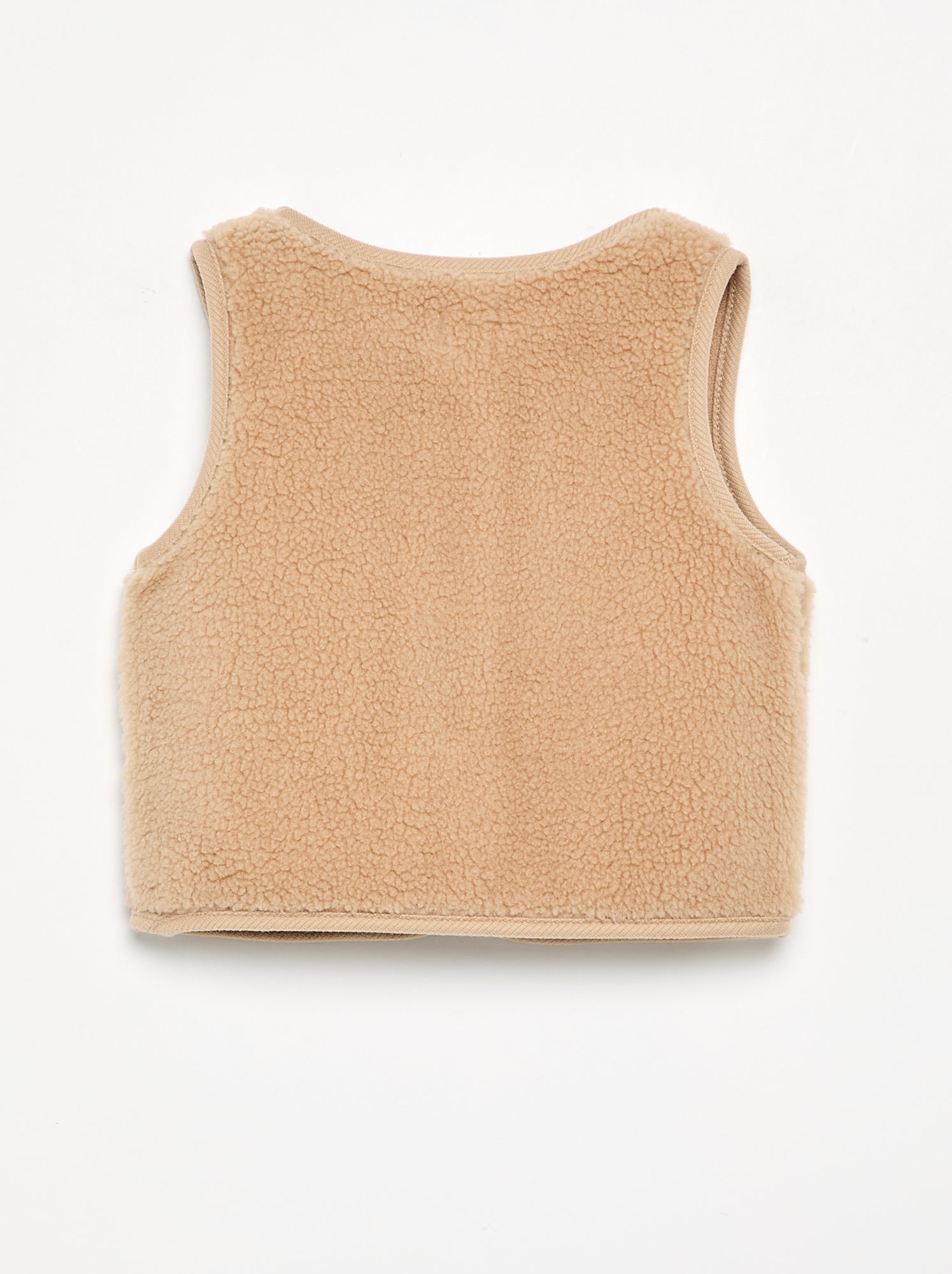Veste sans manches effet moutonné - Beige (GFM27_1)