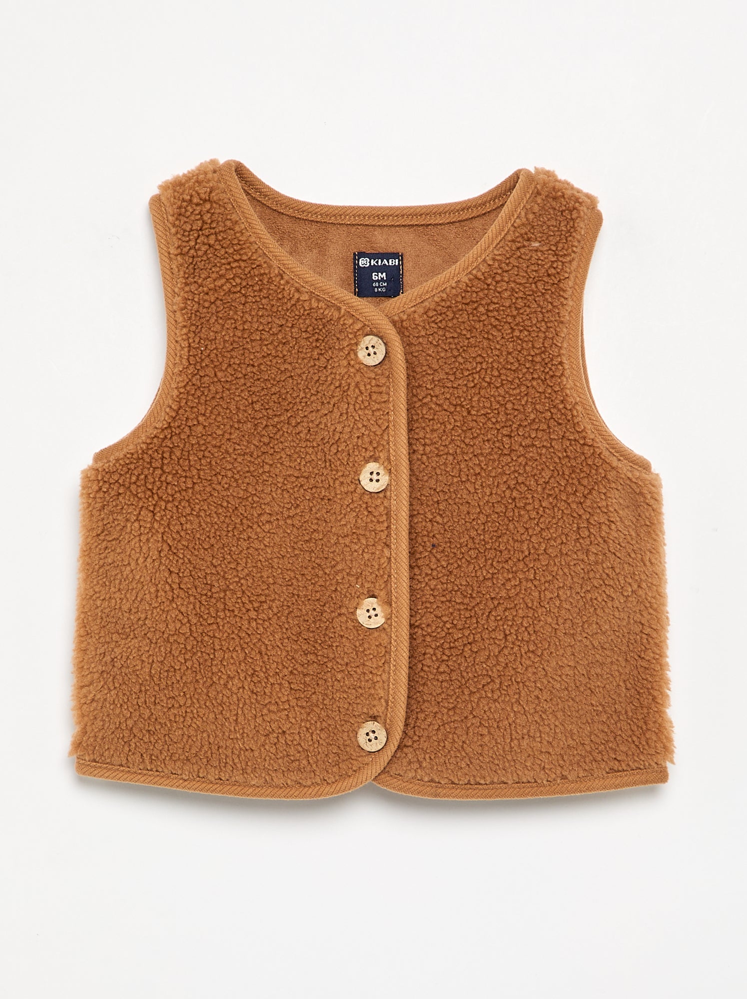 Veste sans manches effet moutonné - Beige (GFM27_3)