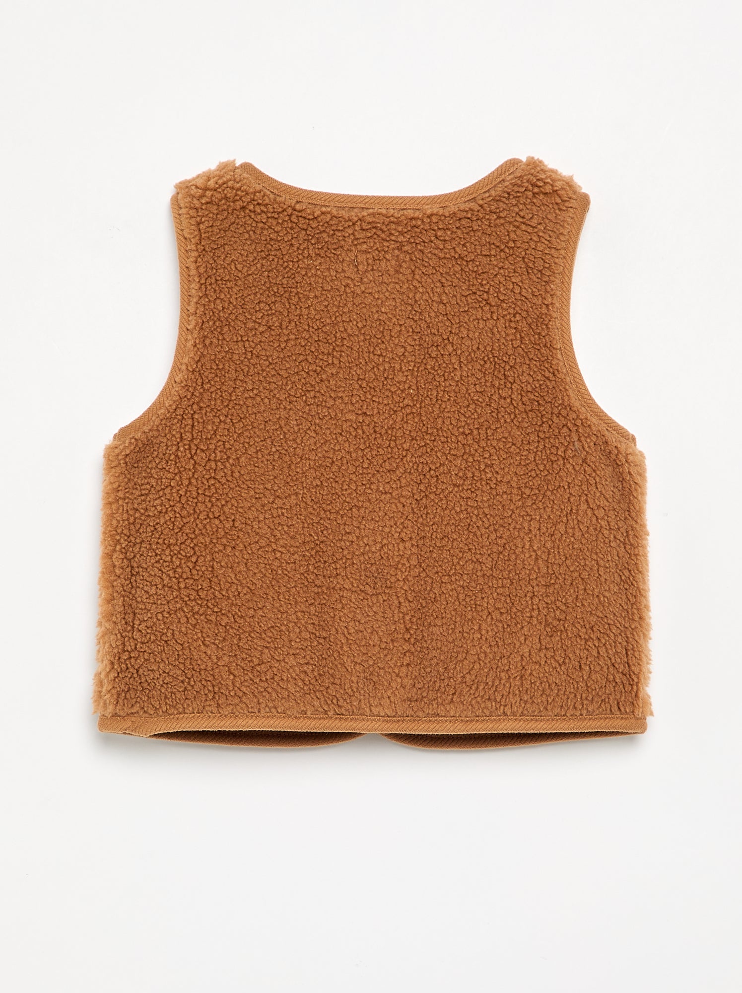 Veste sans manches effet moutonné - Beige (GFM27_3)