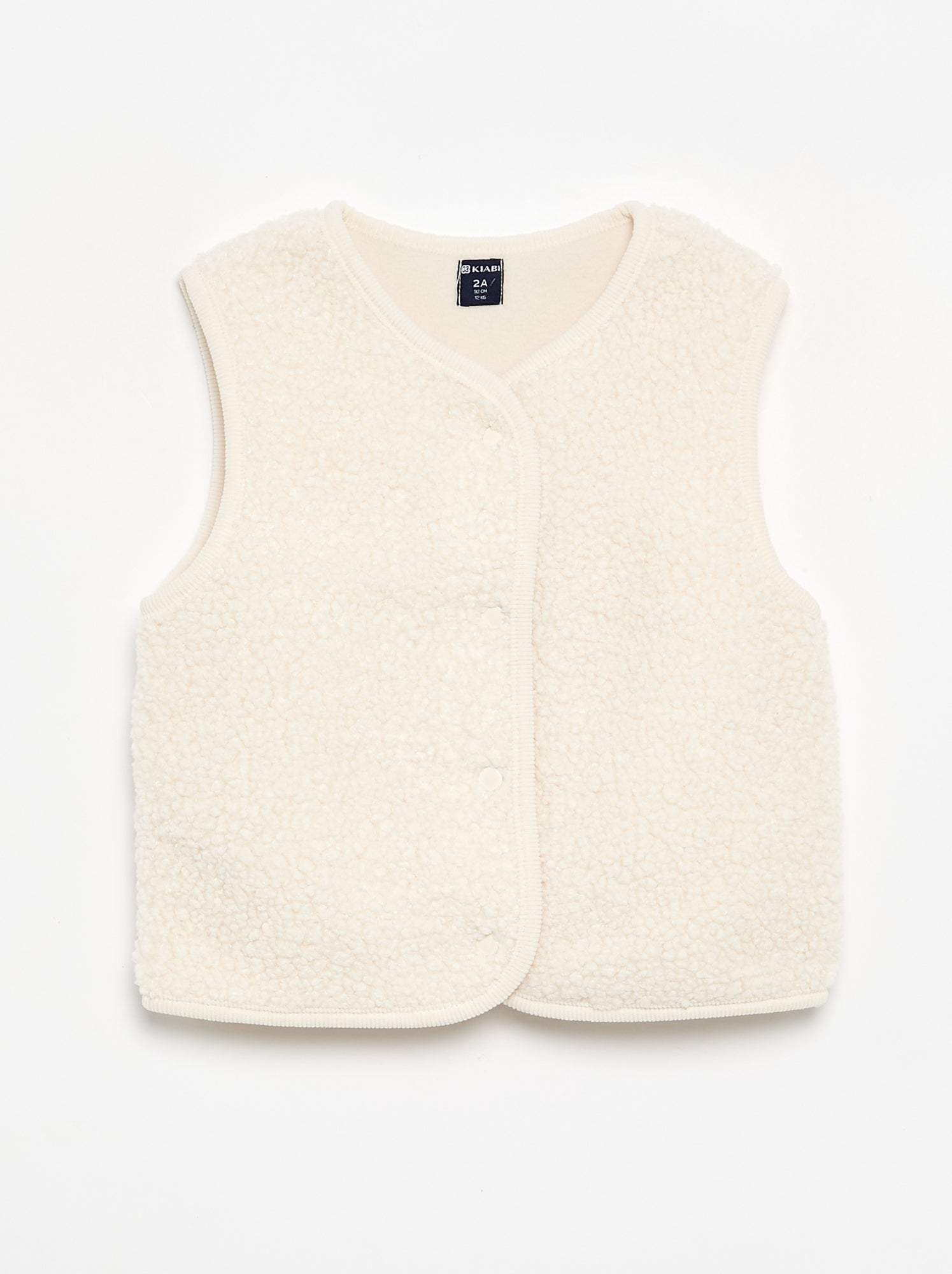 Veste sans manches effet moutonné - Blanc