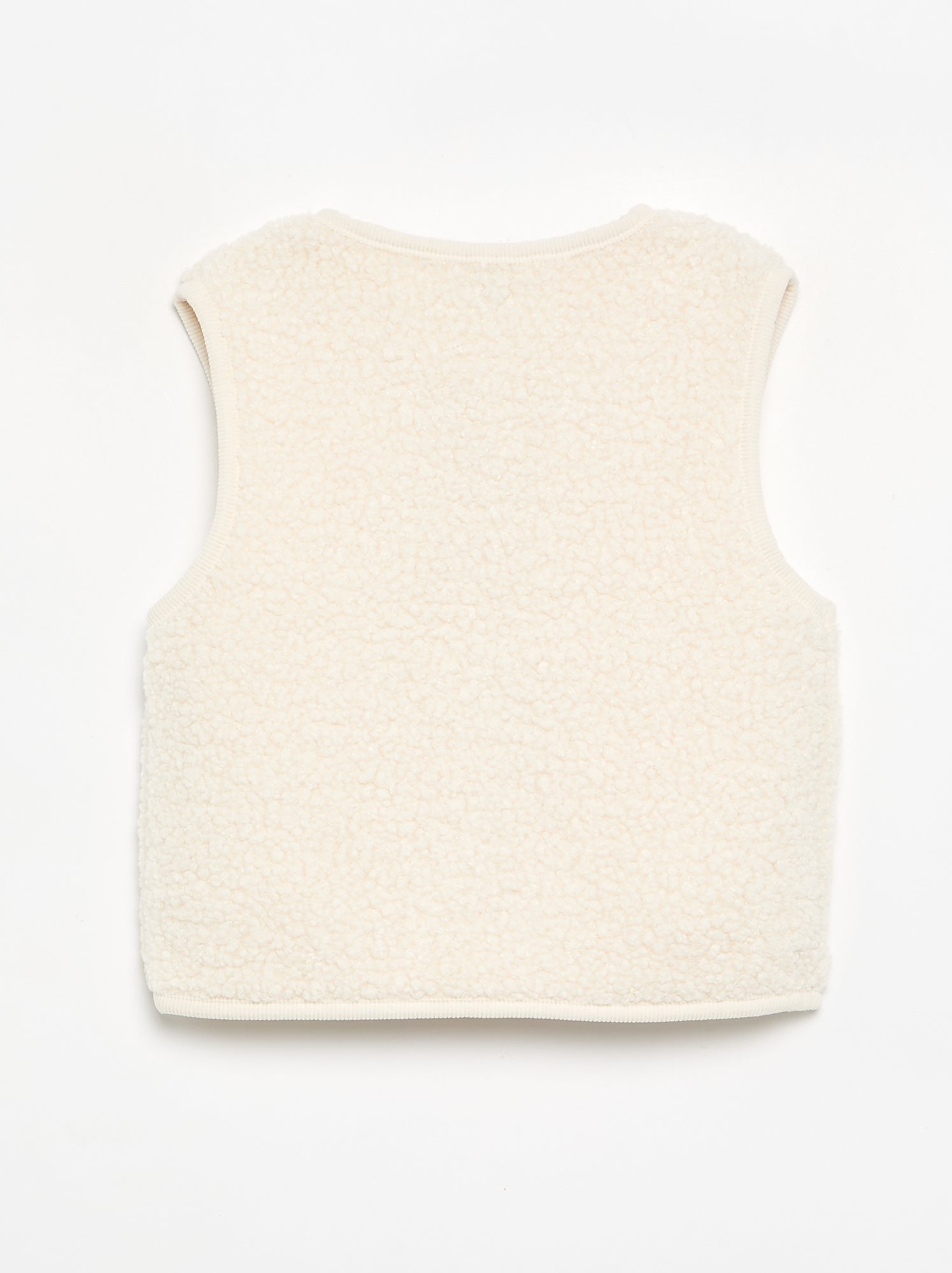 Veste sans manches effet moutonné - Blanc