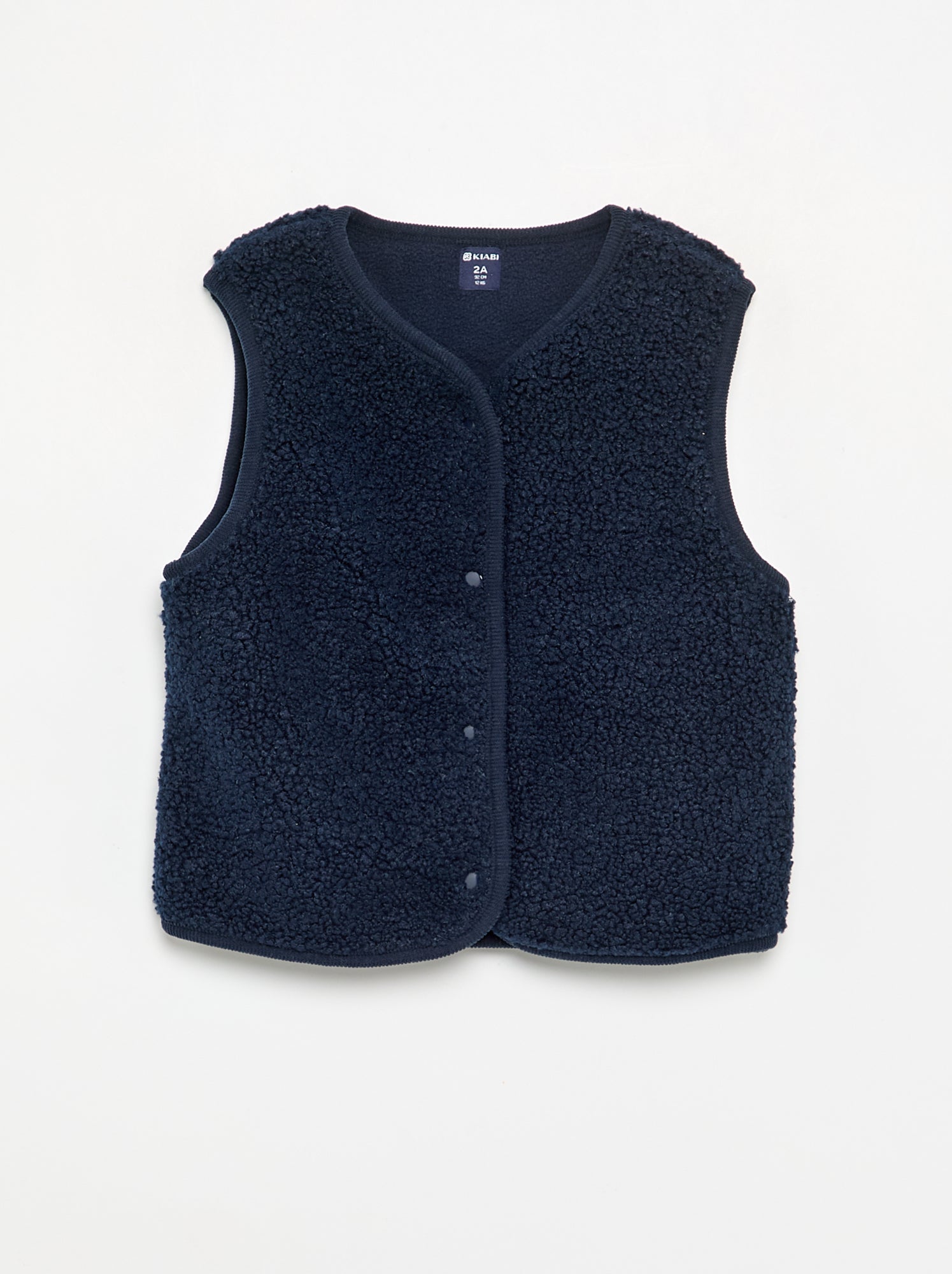Veste sans manches effet moutonné - Bleu