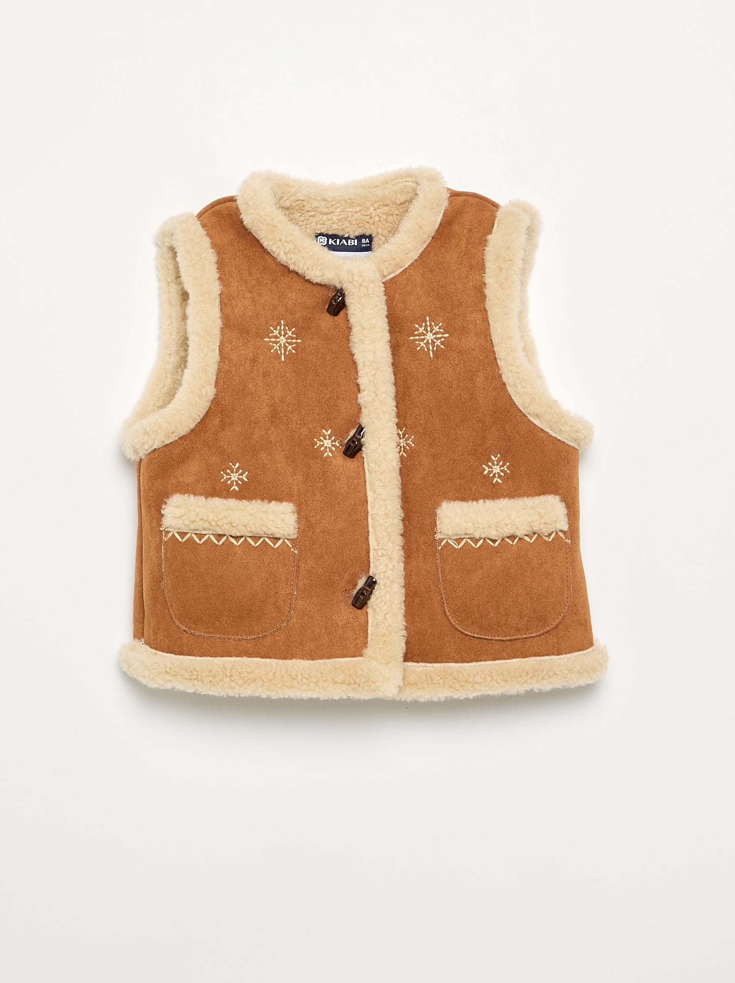 Veste sans manches effet moutonné - Marron