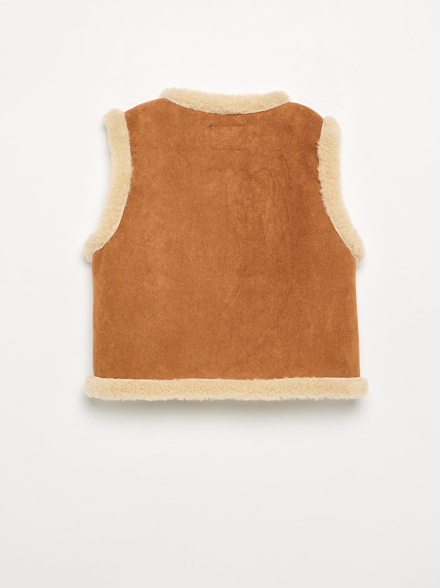Veste sans manches effet moutonné - Marron