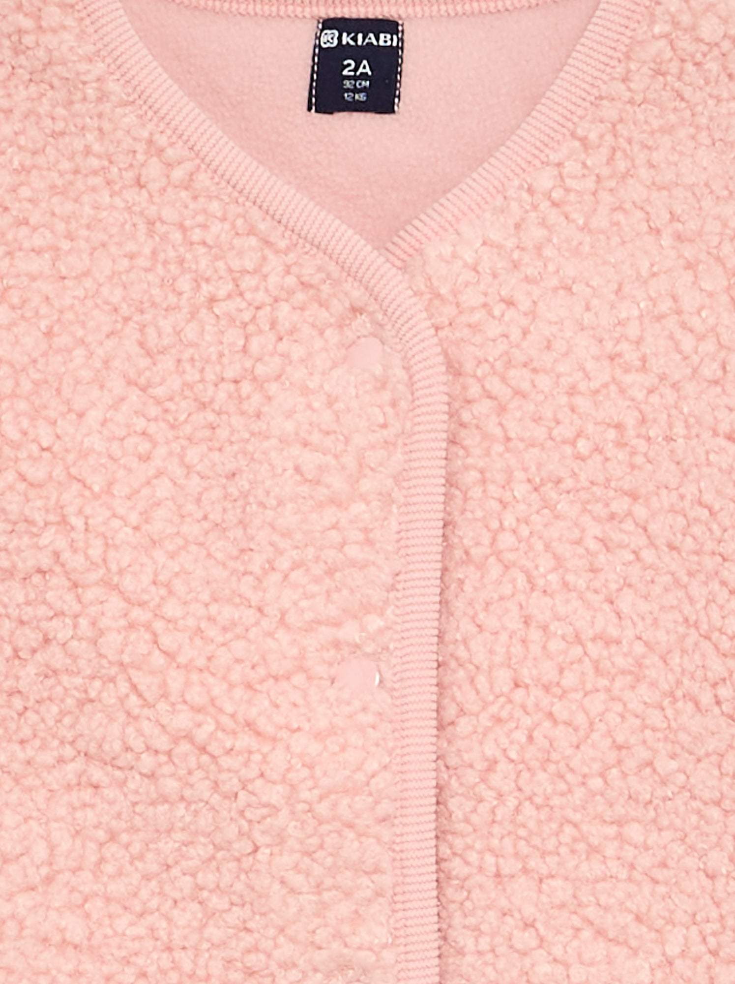 Veste sans manches effet moutonné - Rose