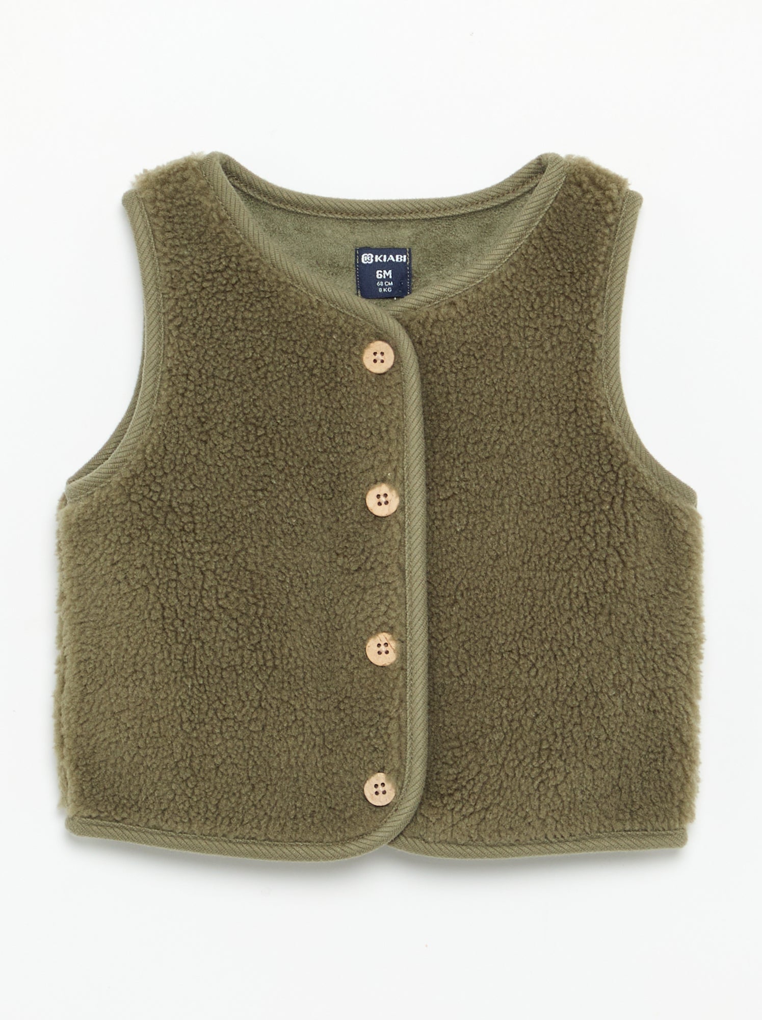 Veste sans manches effet moutonné - Vert