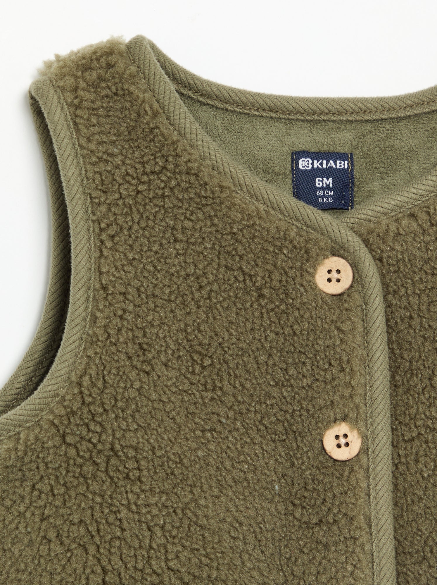 Veste sans manches effet moutonné - Vert