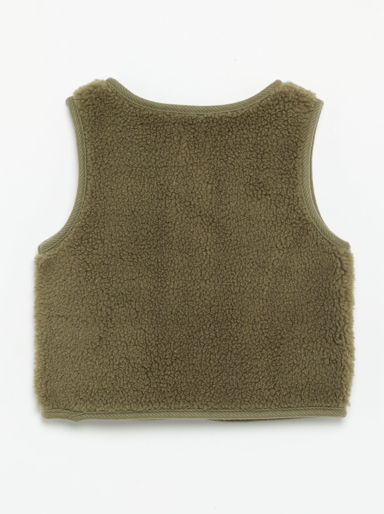 Veste sans manches effet moutonné - Vert