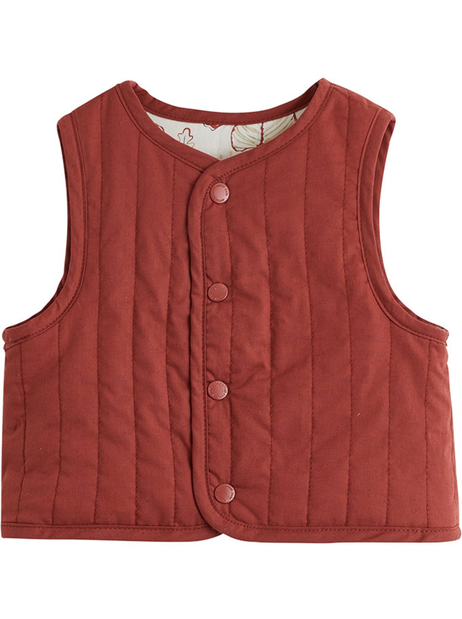 Veste sans manches enfant réversible en coton matelassé léa - Rose