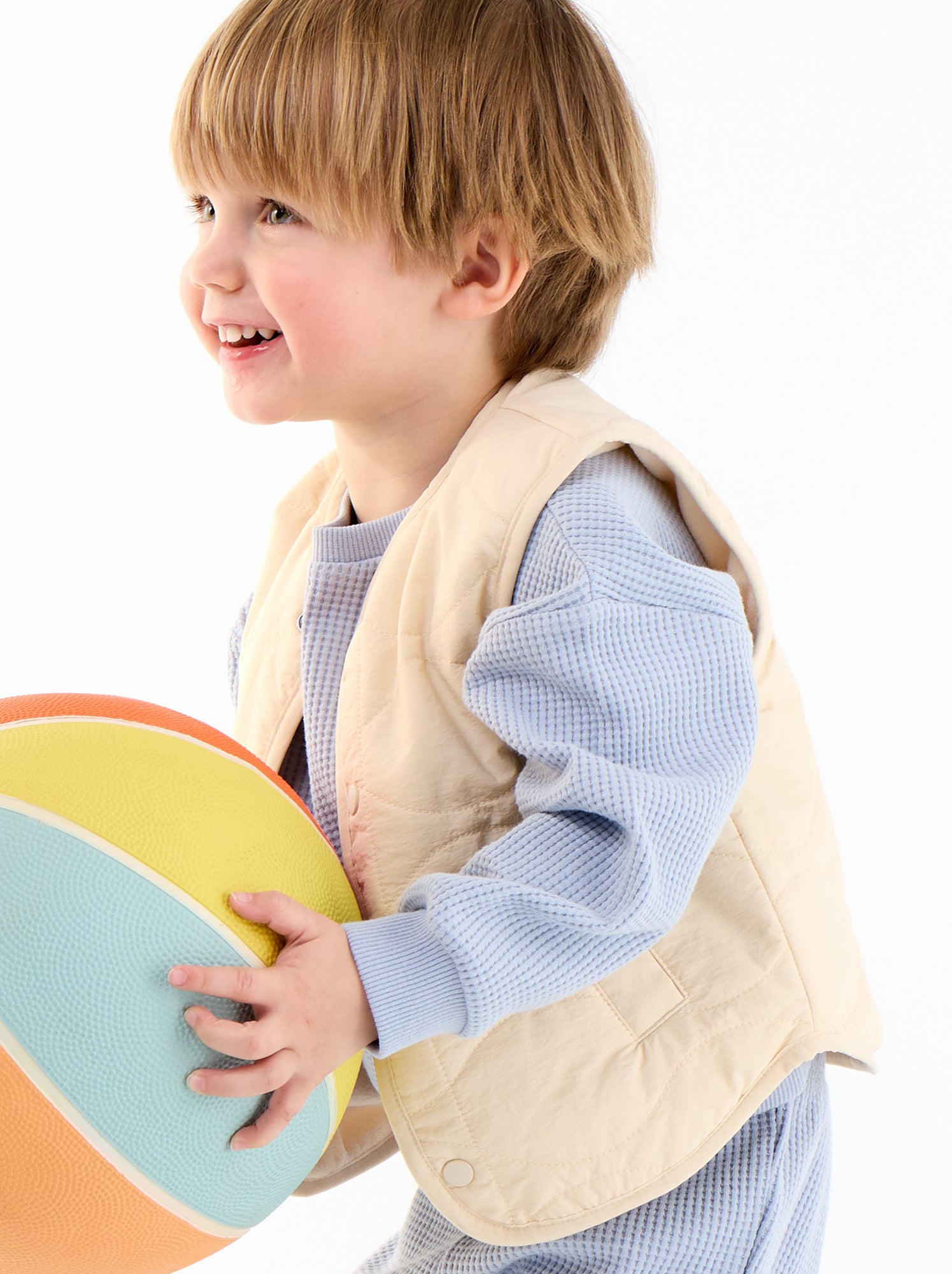 Veste sans manches matelassée - Beige