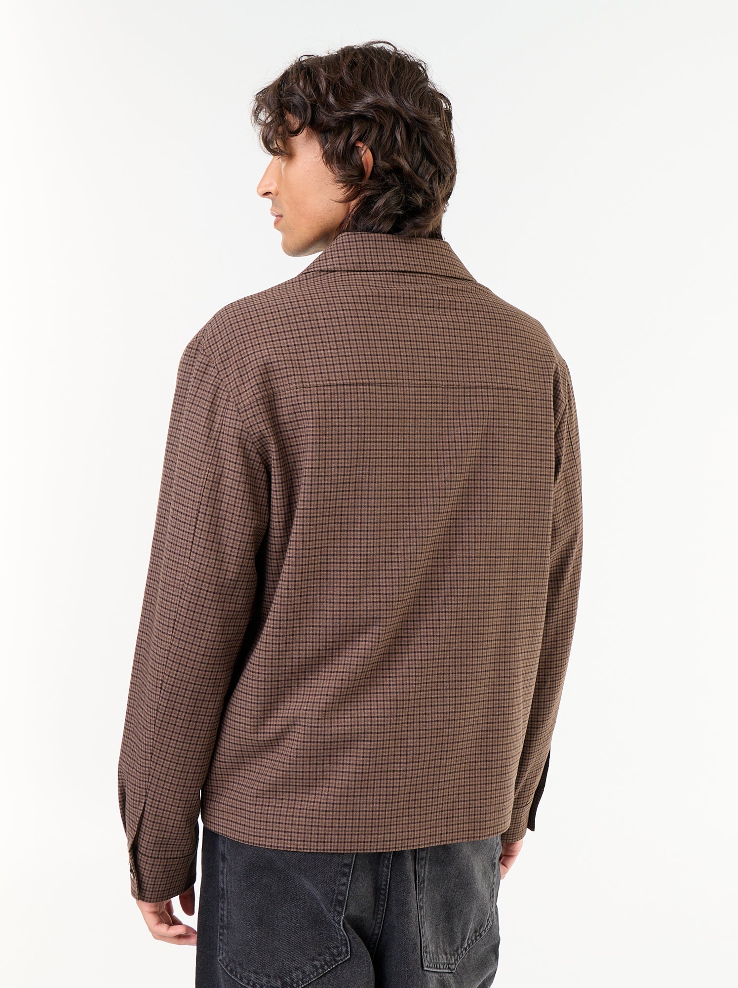 Veste zippée à carreaux - Gris