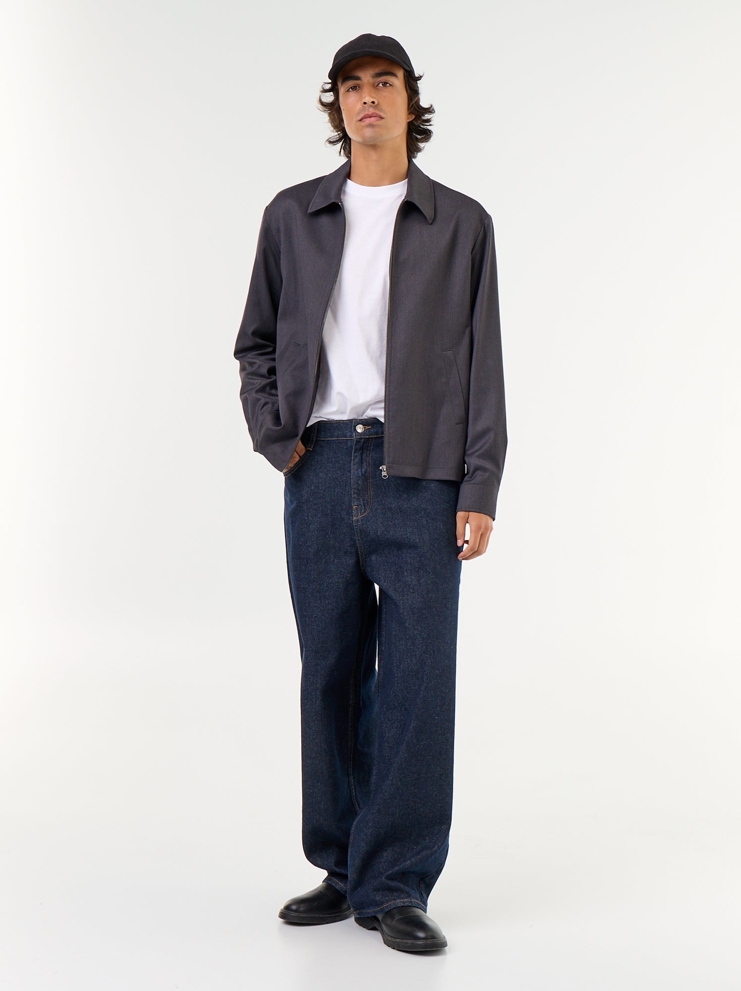 Veste zippée unie - Gris