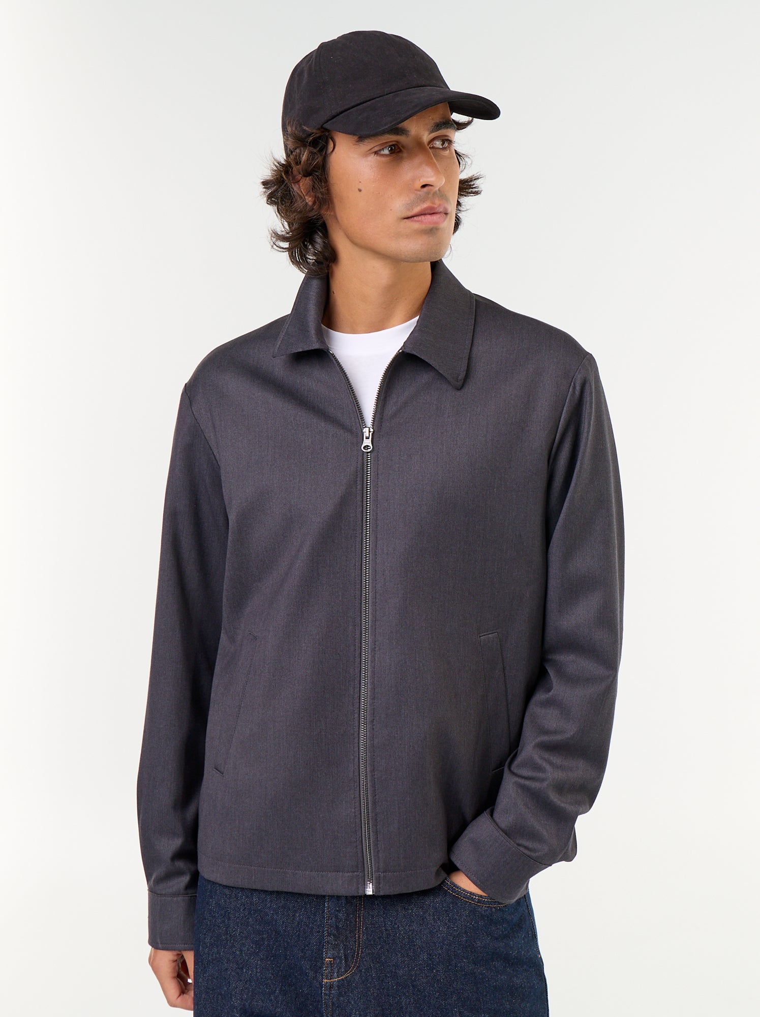 Veste zippée unie - Gris