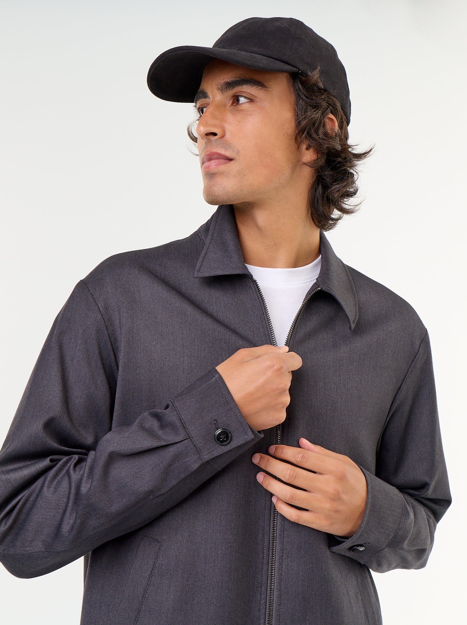 Veste zippée unie - Gris