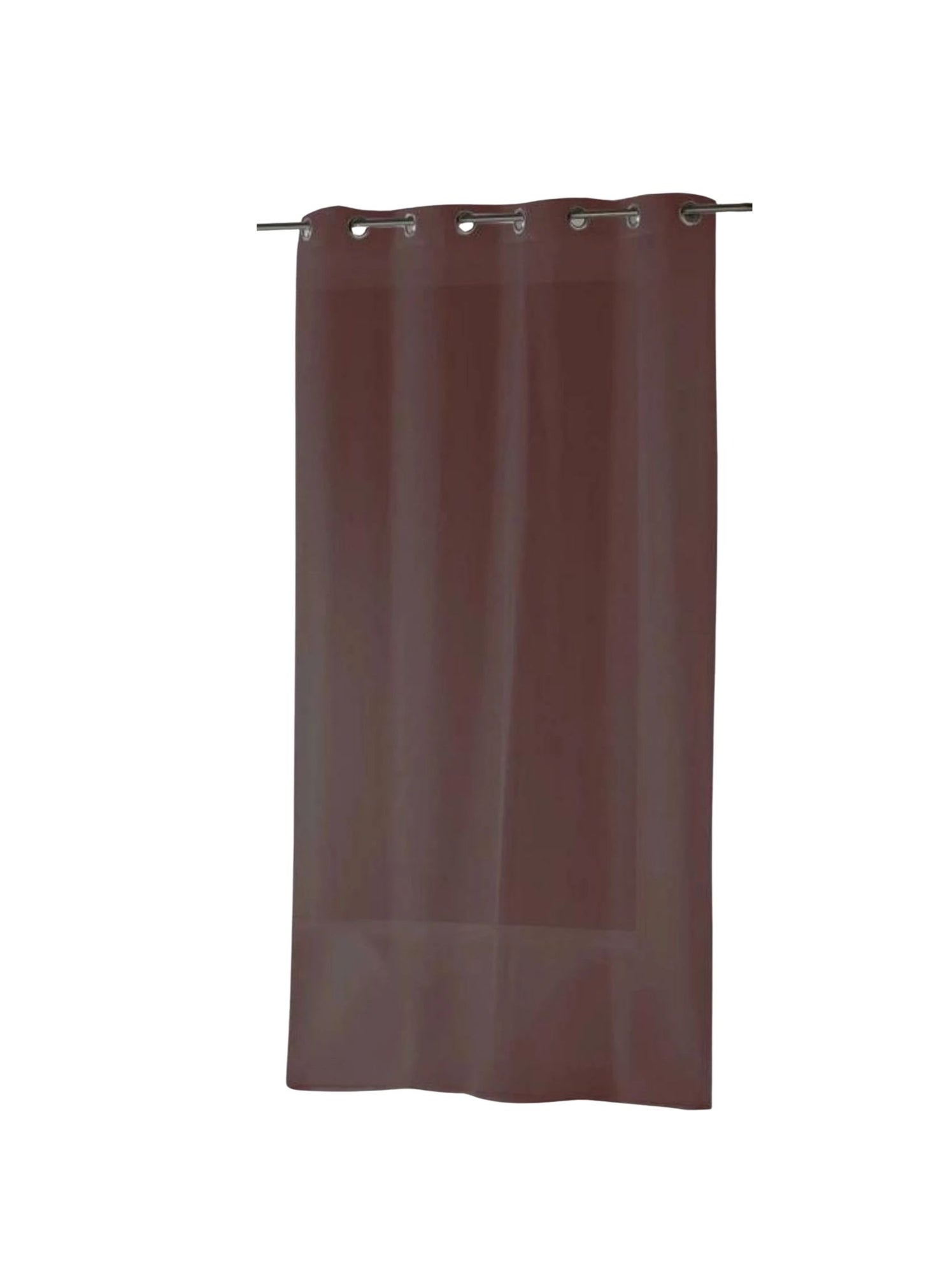 Voilage léger semi-transparent à bas plombé - Marron chocolat