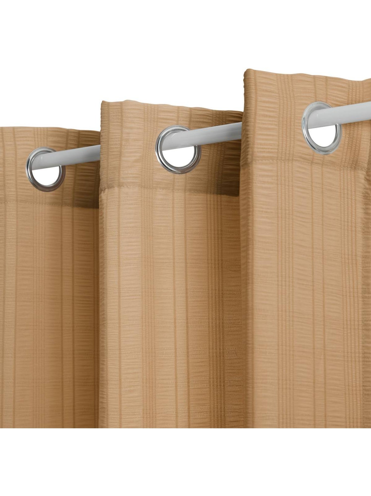 Voilage motif rayures plissées noa - Beige