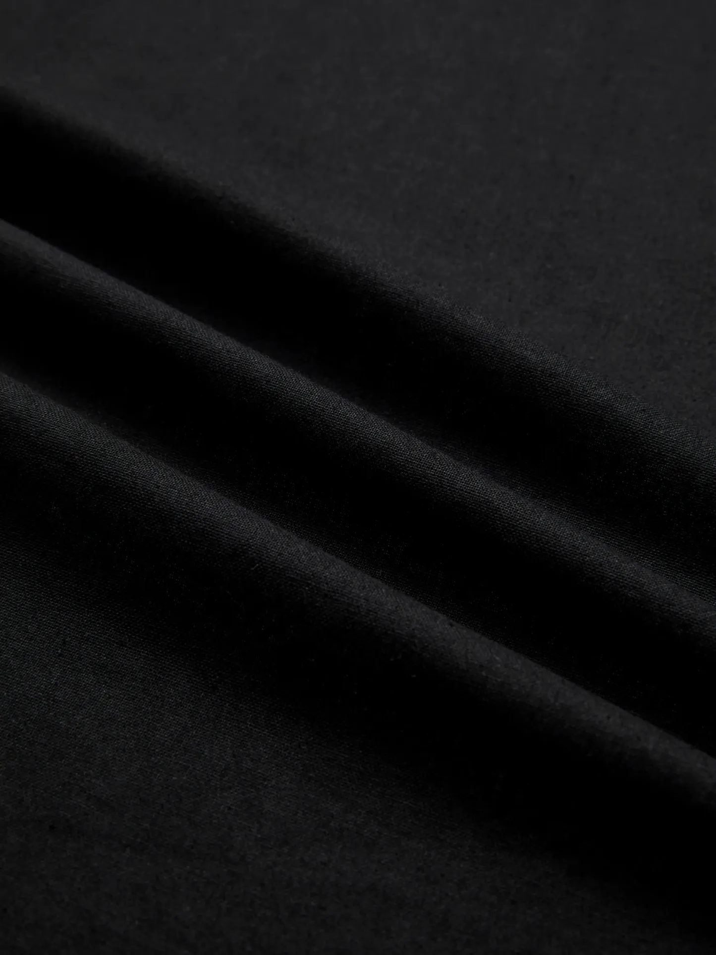 Linen Shirt, Half Sleeve, V Neck, Plain, Lace, French Vintage, Black - Black