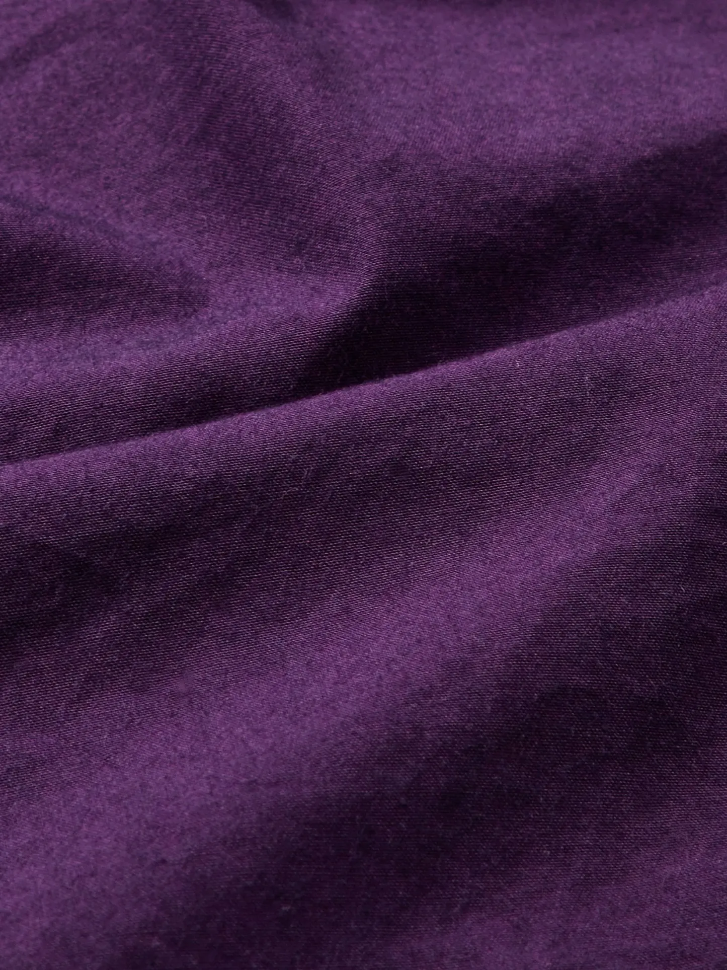 Maxi Cotton Dress, Half Sleeve, Turtleneck, Plain, Button Design, Vintage, Deep Purple, Halloween - Deep Purple