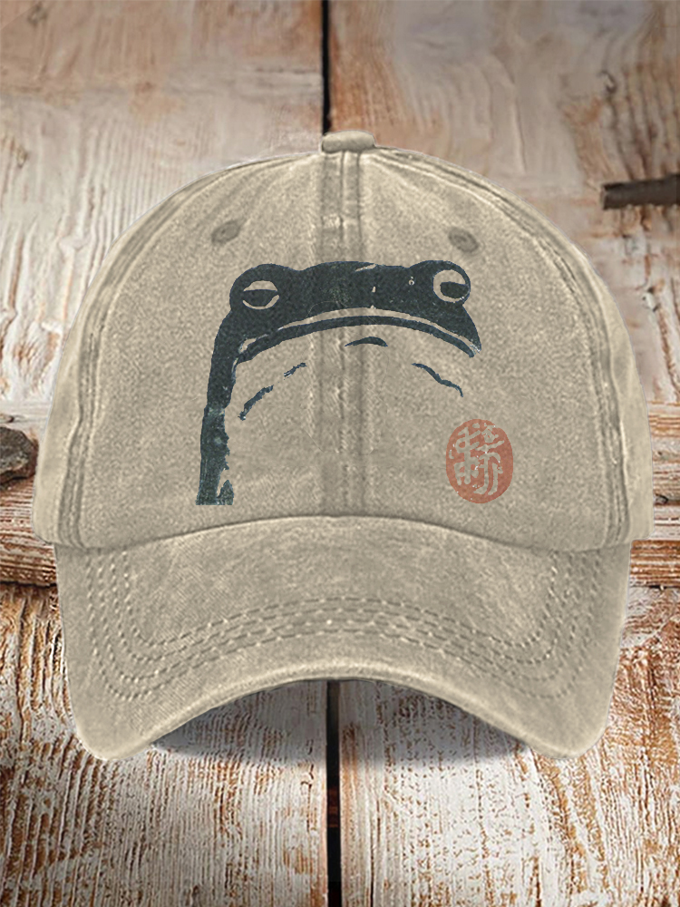 Japanese Art Frog Pattern Cap - Default Title