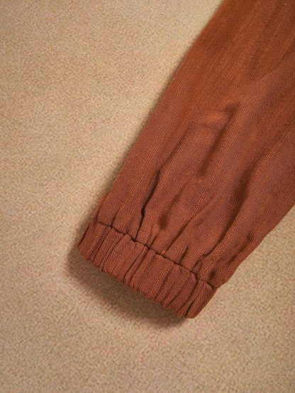 Maxi Cotton Dress, Long Sleeves, Square Neck,  Princess Line, Linen Blend, Orange - Orange