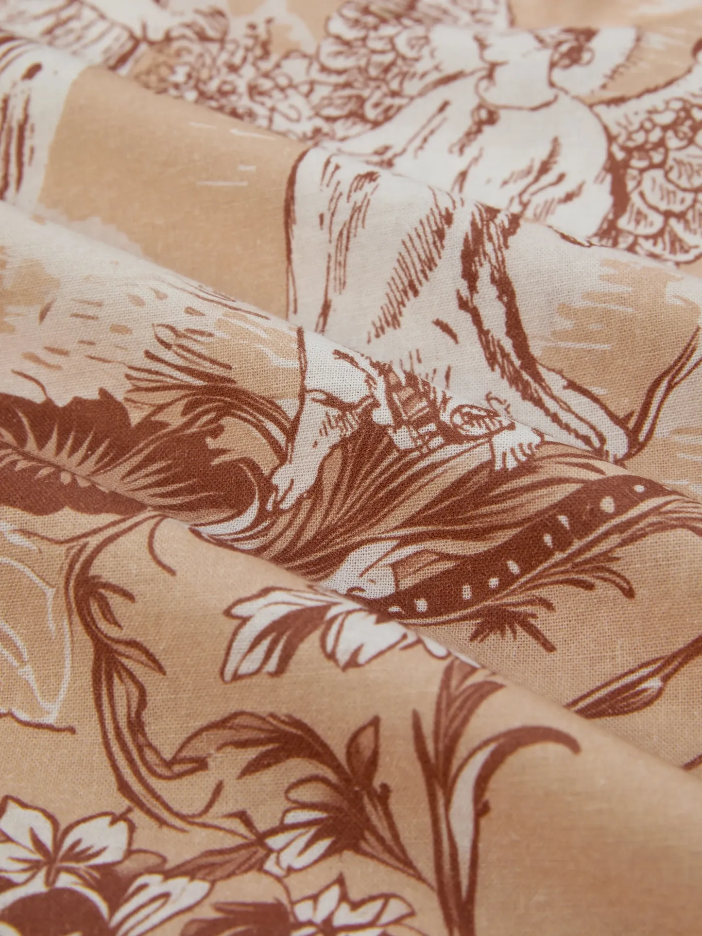 Midi Cotton Skirt, Angel, Pocket Design, Vintage, Caramel - Caramel