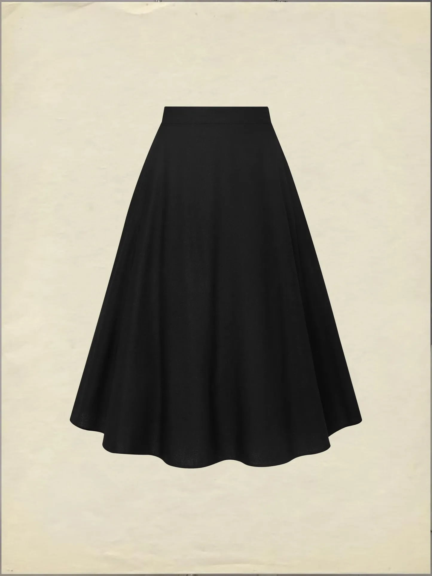 Midi Linen Skirt Set, Long Sleeves, Lapel Collar, Plain, Button Design, Vintage, White - White