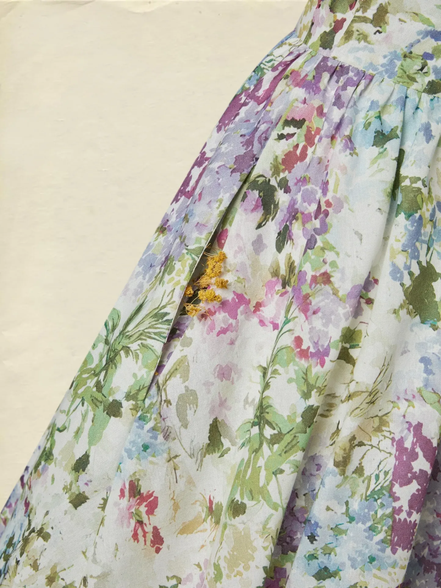 Maxi Cotton Dress, Sleeveless, Halter, Floral, Vacation, Vintage, White - White