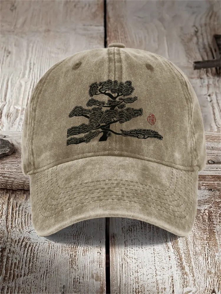 Pine Tree Japanese Lino Art Cap - Default Title