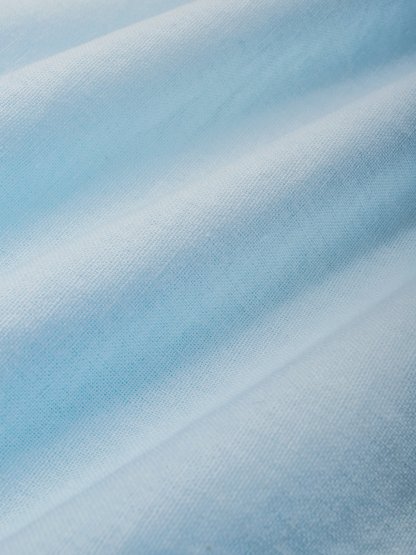 Midi Linen Dress, Short Sleeves, V Collar, Linen Blend, Plain, Renaissance - Blue
