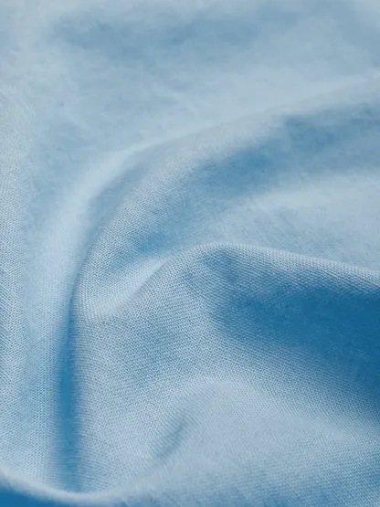Maxi Linen Dress , Cap Sleeves, V Neck, Plain, Button Design, Vintage, Blue - Blue