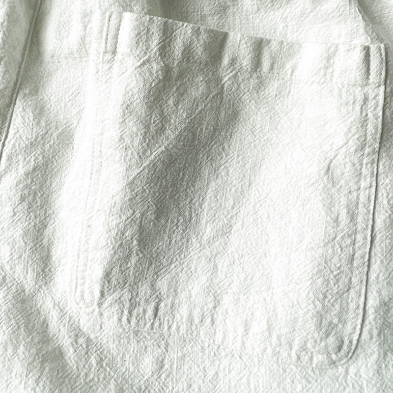 Men's Vintage Elastic Waist Drawstring Casual Cotton Linen Pants - Black