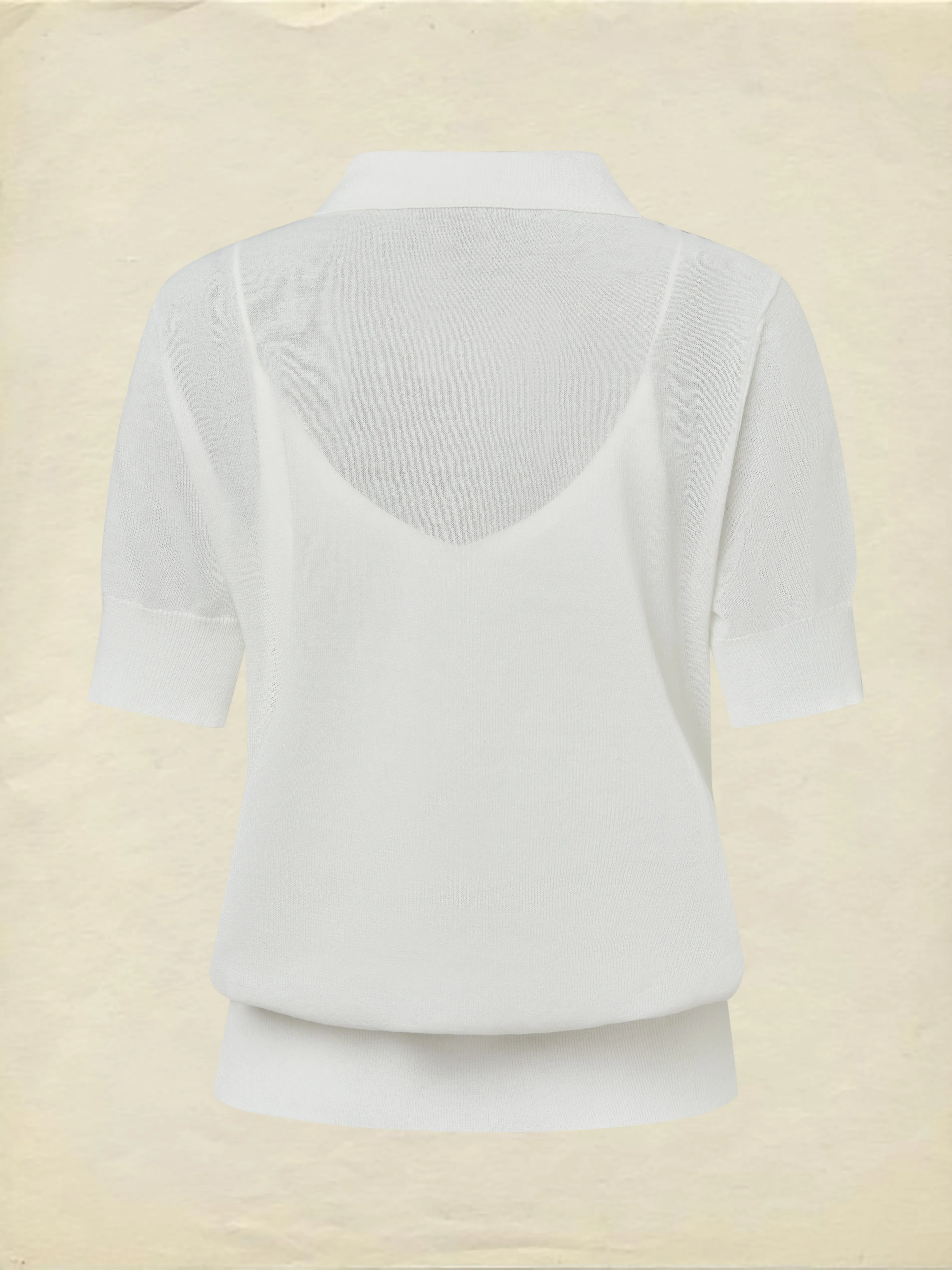 Sweater, Short Sleeves, Shawl Collar, Floral, Button Design, Inner Vest Not Included, White - White