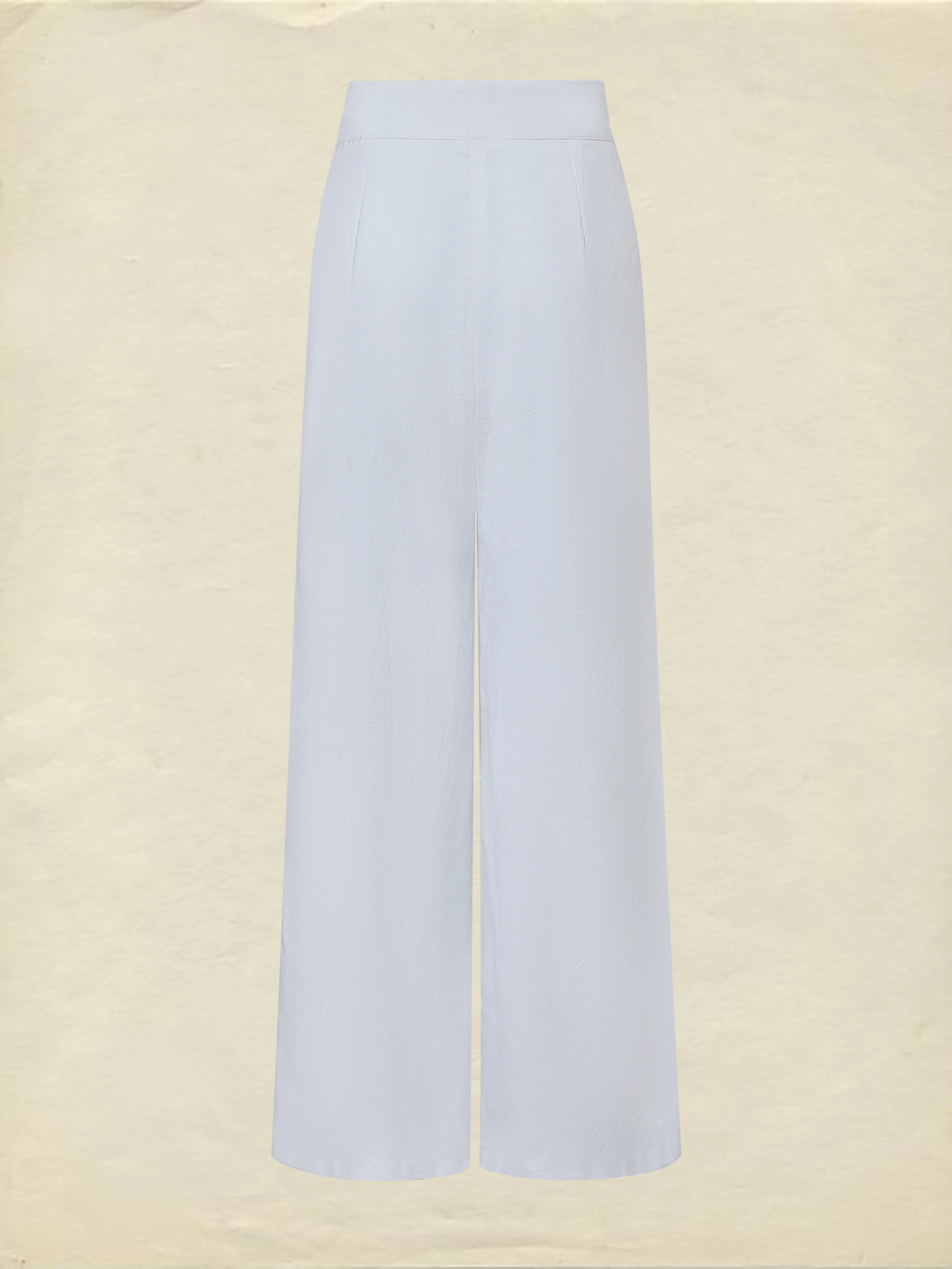 Cotton Pants, Plain, French Vintage, White - White