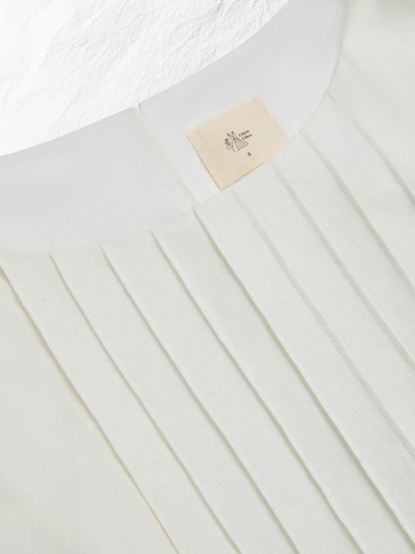 Midi Linen Dress , Sleeveless, Round Neck, Floral, Vacation, Vintage, White - White