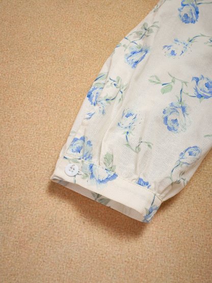 Maxi Linen Dress, 3/4 Sleeves, V Neck, Linen Blend, Blue - Blue