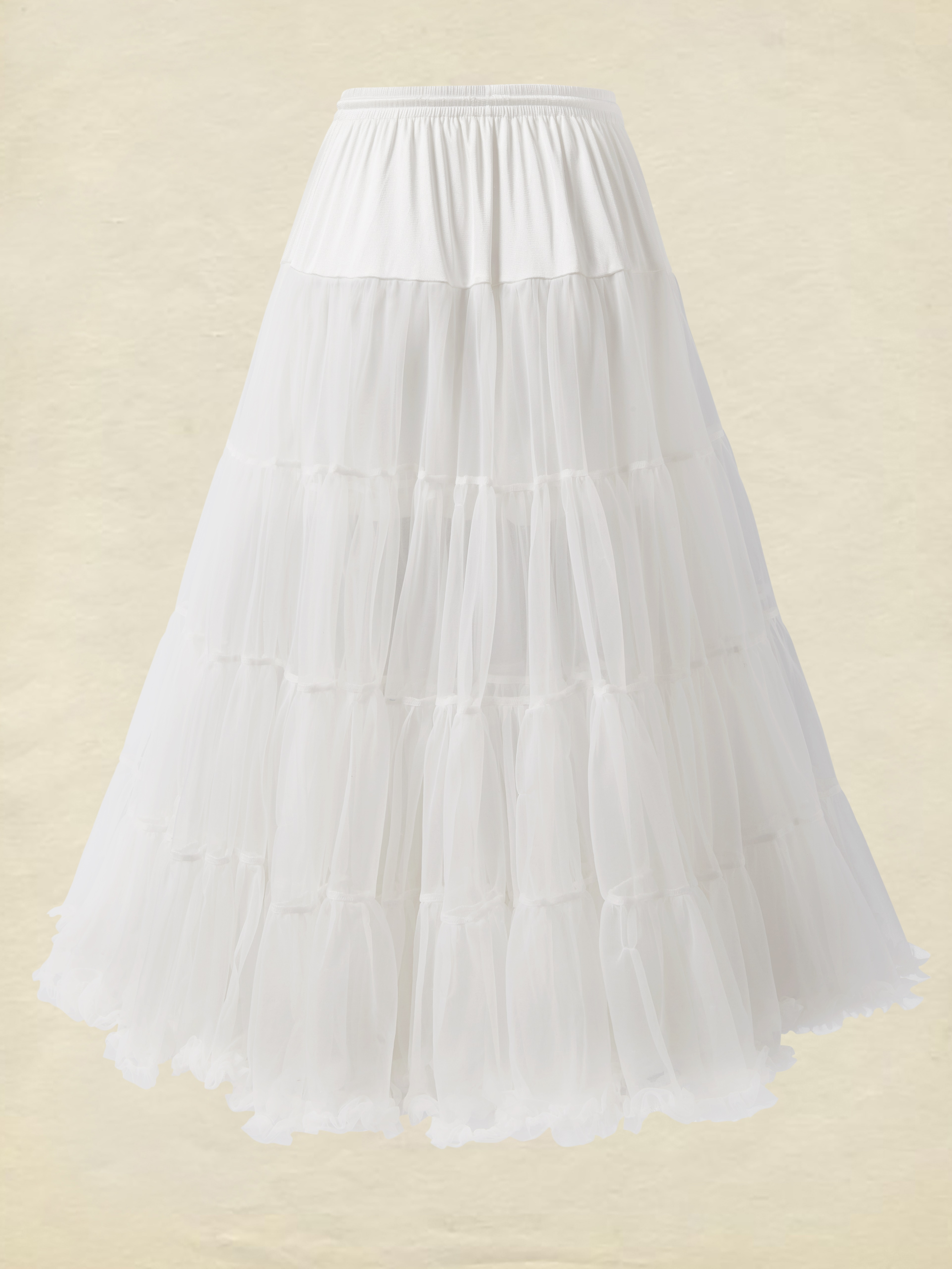 Jane Collection - Multi-Layered Petticoat for Effortless Volume-White - White