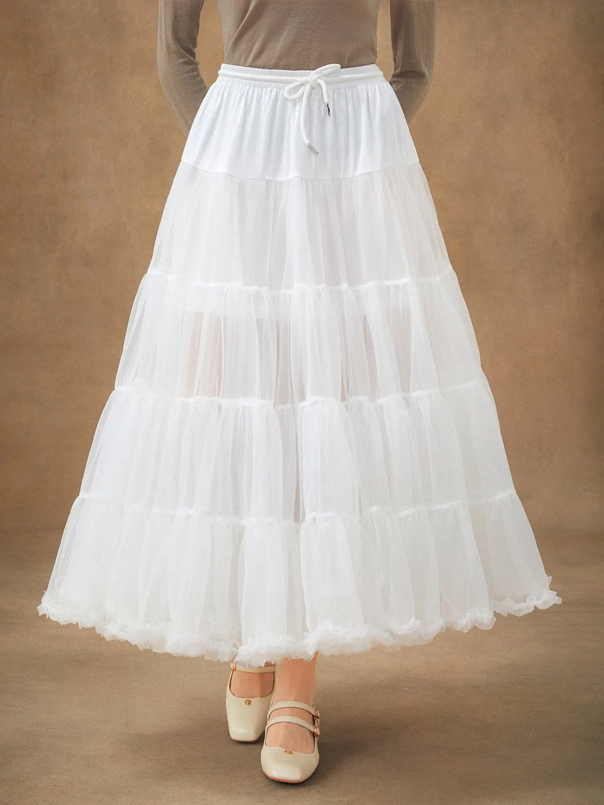 Multi-Layered Petticoat for Effortless Volume-Black - Black