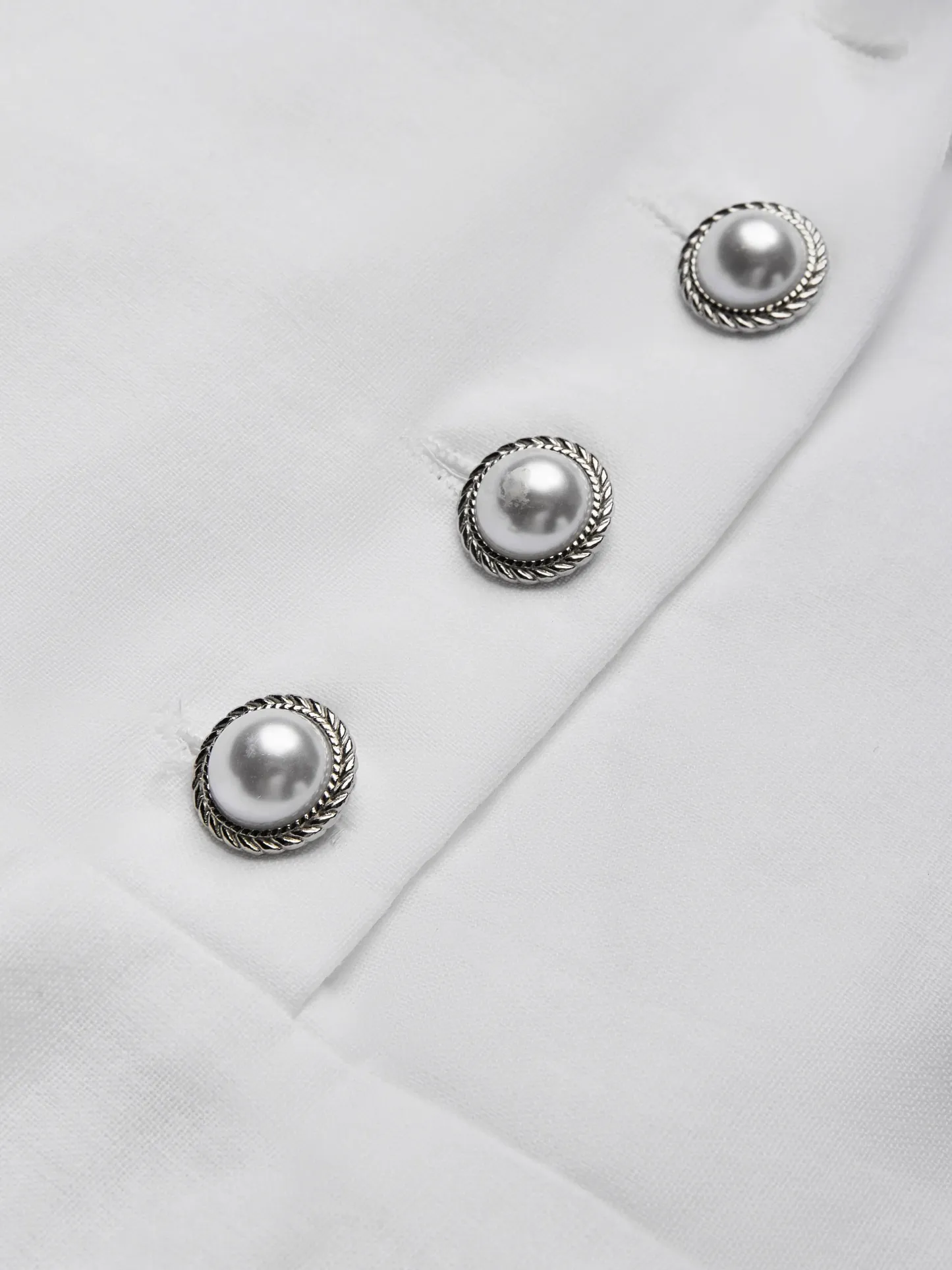Linen Maxi Dress, Half Sleeve, Shawl Collar, Plain, Vintage, White - White