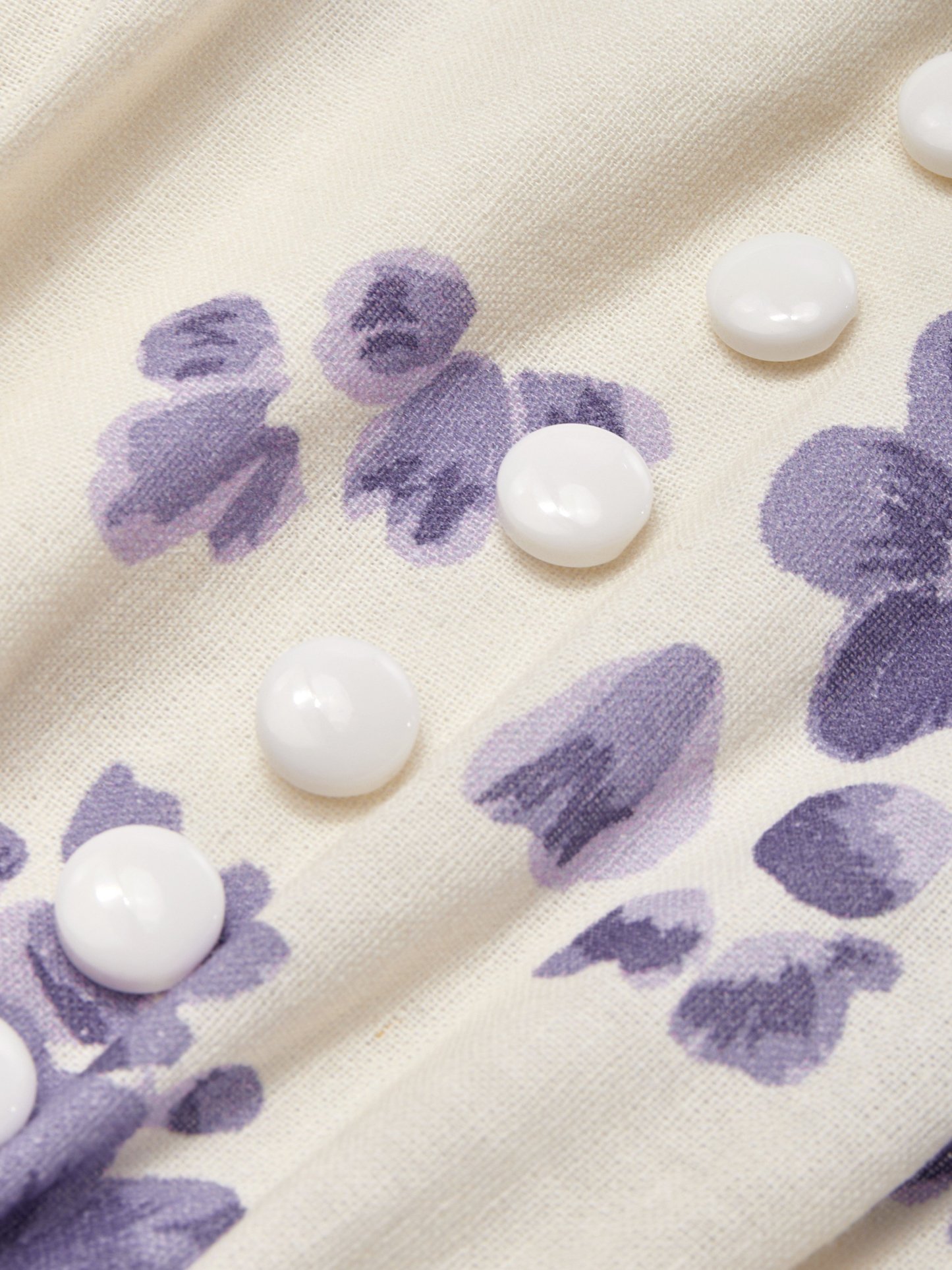 Maxi Linen Dress, Casual, Floral, Pocket Stitching, Crew Neck, Belt, Half Sleeve, Purple, Vintage - Purple