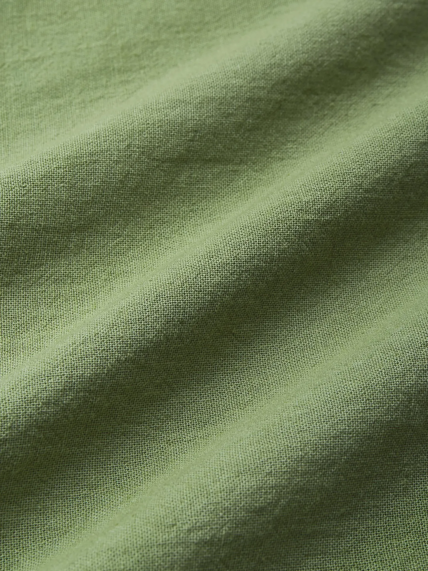 Midi Linen Dress , Half Sleeve, V Neck, Plain, Lace, Vintage, Army Green - Army Green