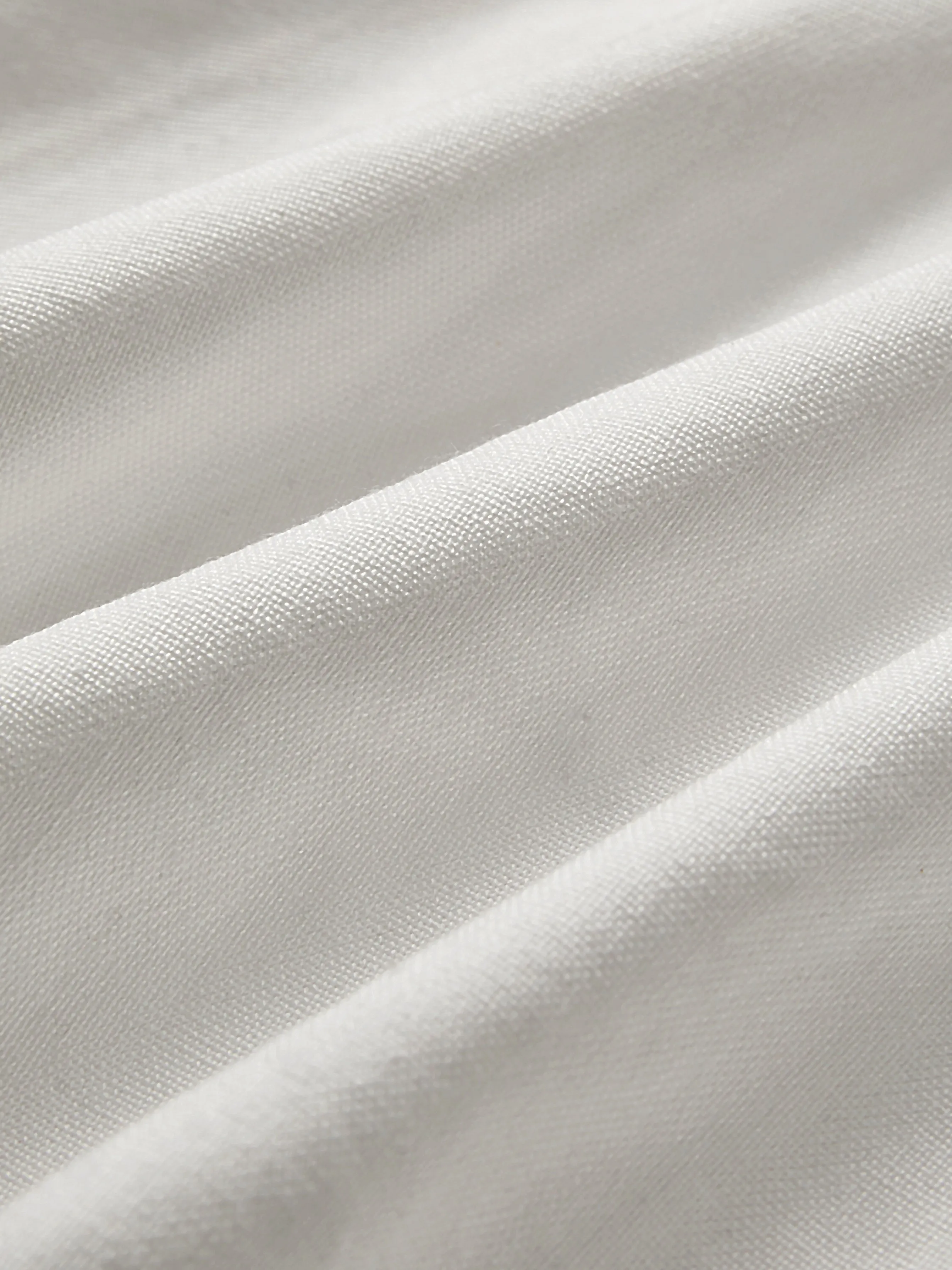 Midi Linen Skirt Set, Long Sleeves, Lapel Collar, Plain, Button Design, Vintage, White - White