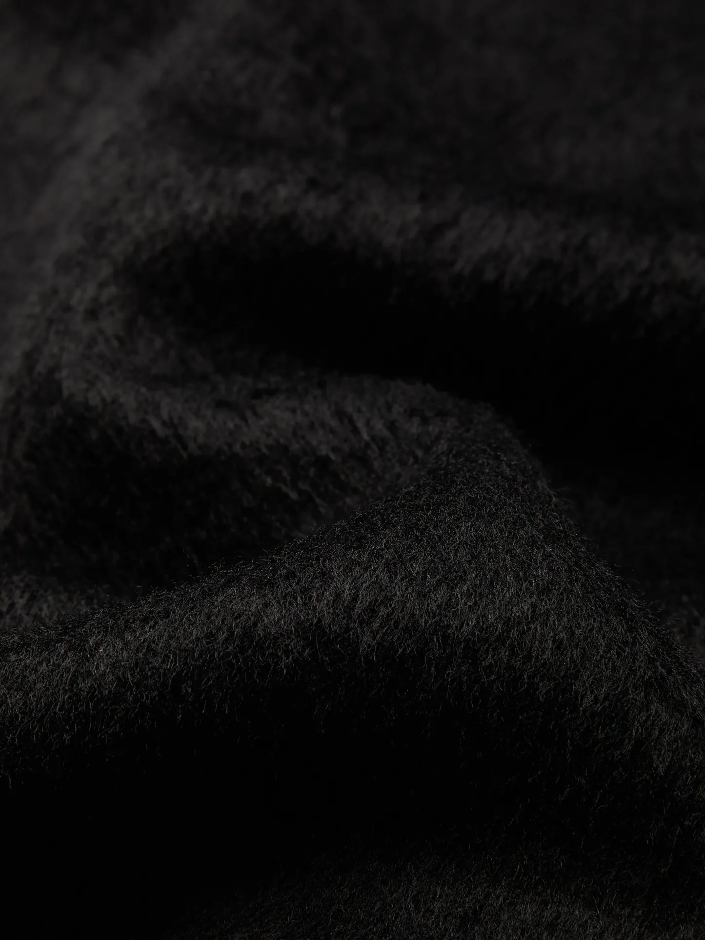 Wool Trench Coat, Long Sleeves, Lapel Collar, Plain, Button Design, Vintage, Black - Black