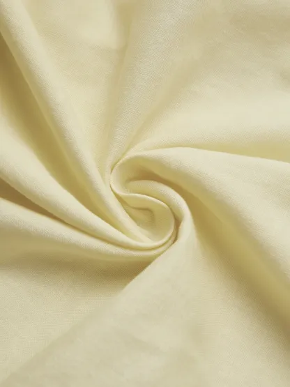 Maxi Linen Dress, Sleeveless, Square Neck, Plain, Bow, French Vintage, Light Yellow - Light Yellow