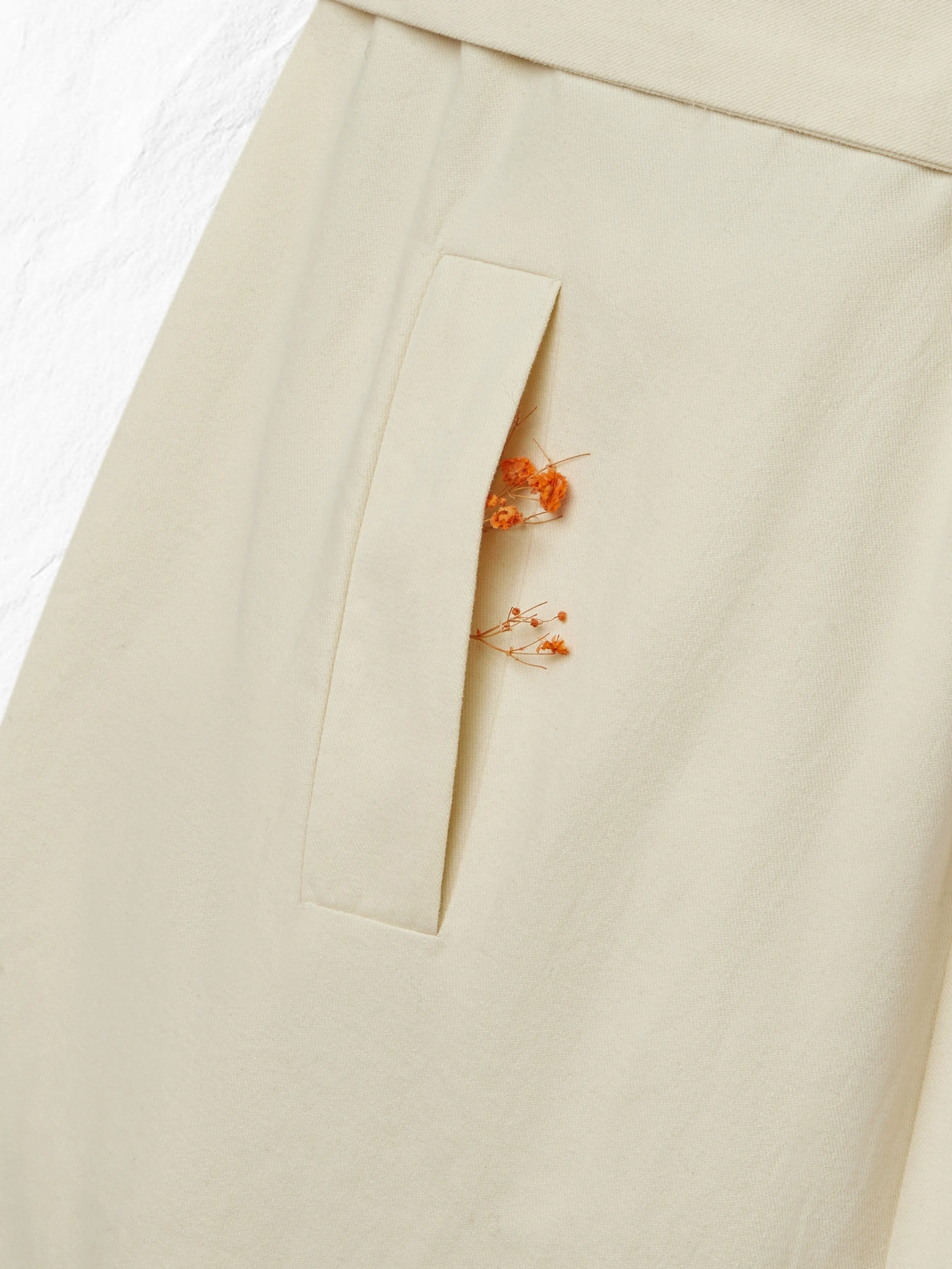 Cotton Trench Coat, Long Sleeves, Shawl Collar, Plain, Button Design, Vintage, Apricot - Apricot