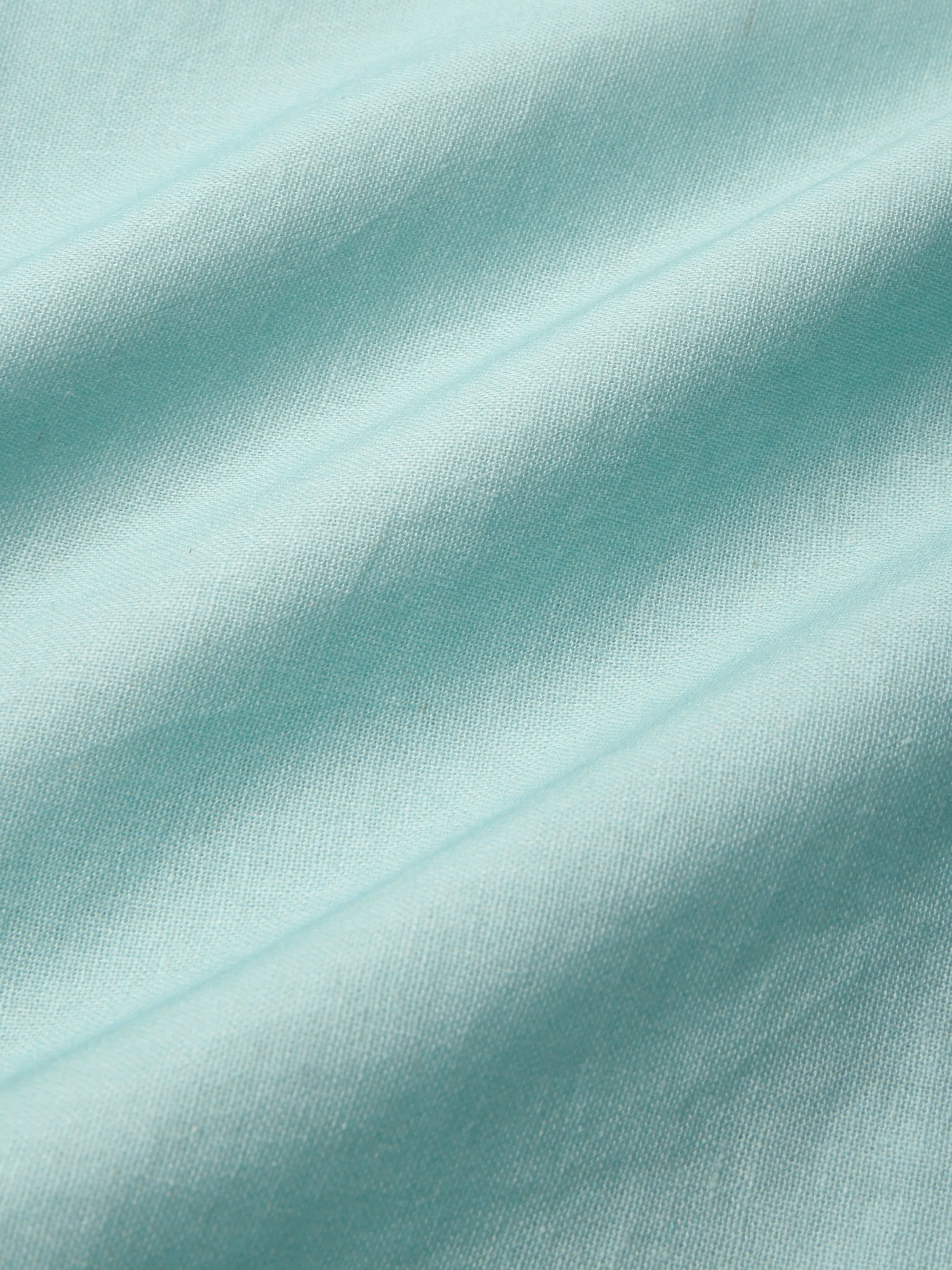 Maxi Linen Dress , Sleeveless, Round Neck, Feather Pattern, Pocket Design, Vintage, Sky Blue - Sky Blue